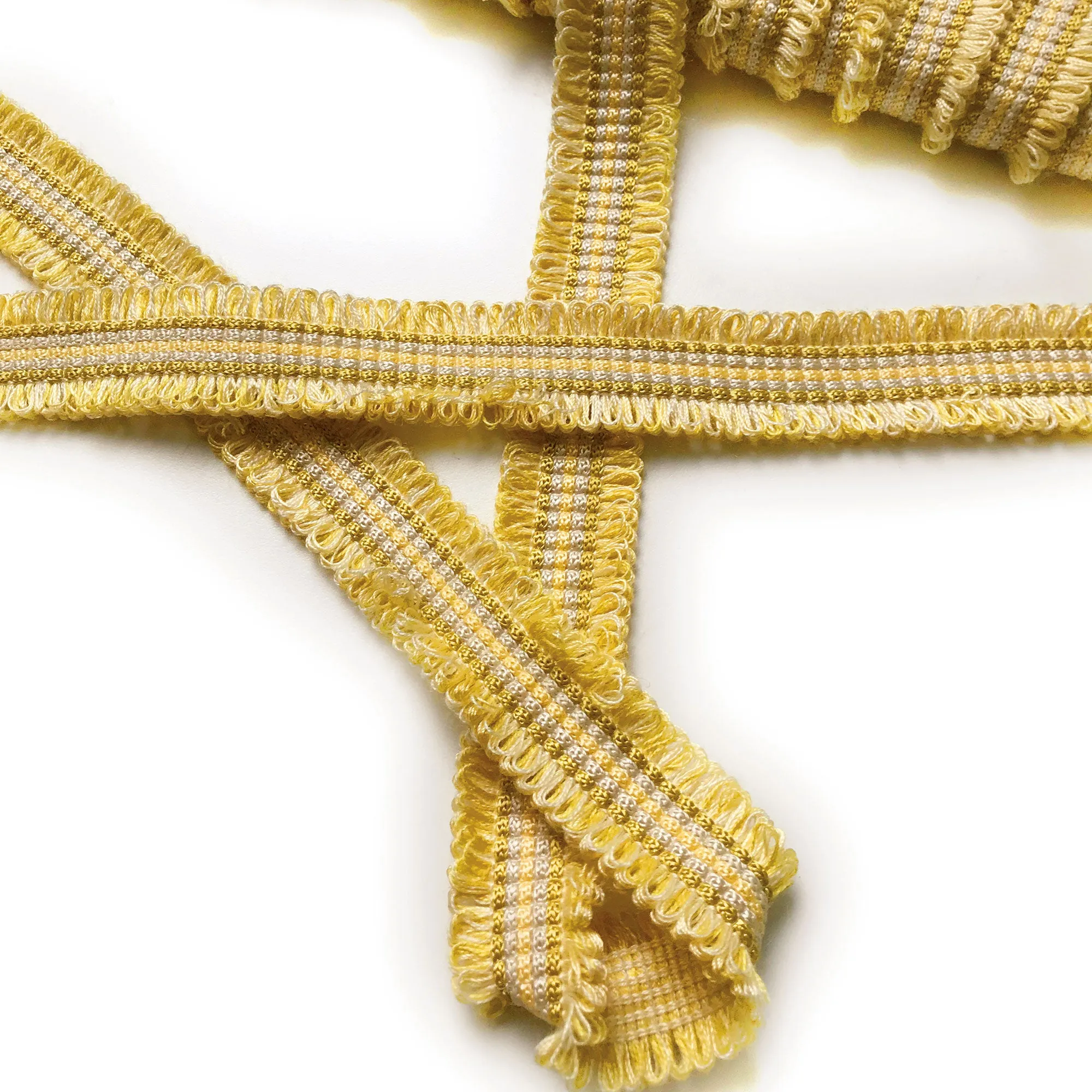 Yellow and Champagne High Quality Decorative Gimp Trim by the yard